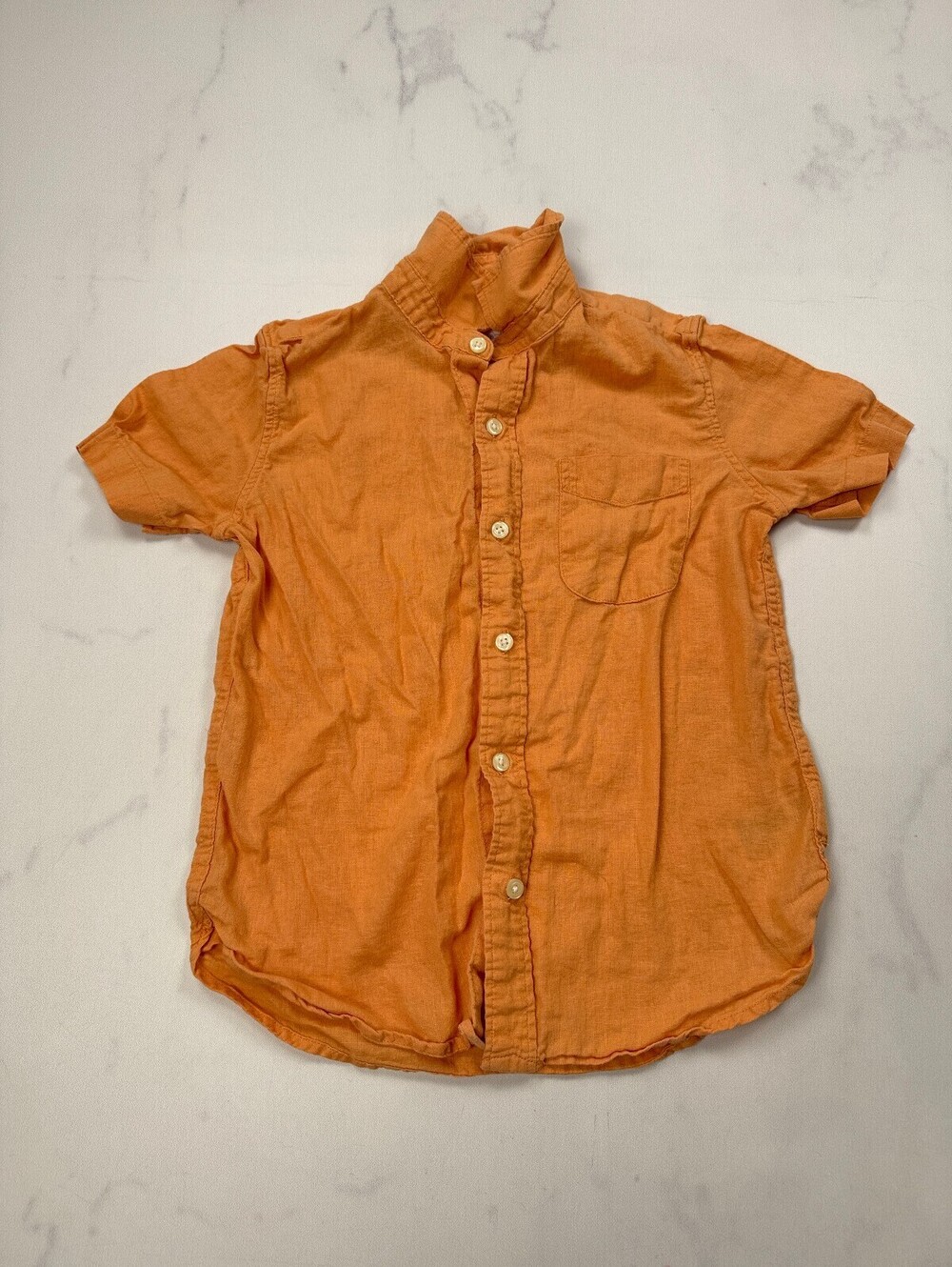 Gap Kids Button-Up Shirt Orange 90s Classic Style - Boys M
